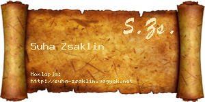 Suha Zsaklin névjegykártya